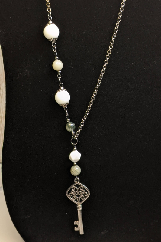 A-symmetrical  Y Key Necklace