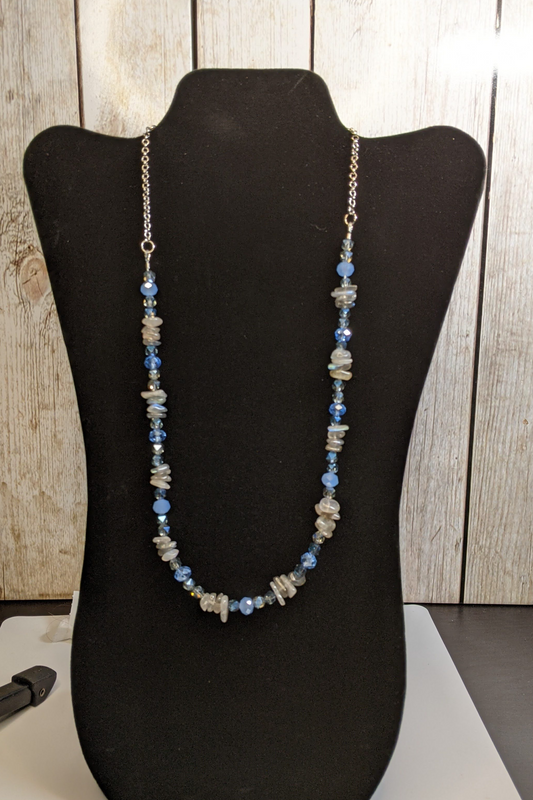 Blue and Gray Labradorite  Necklace