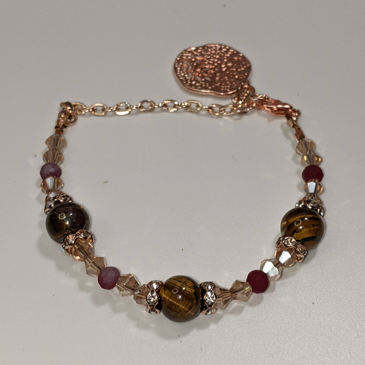 Rose Gold and Tigers Eye Bracelet